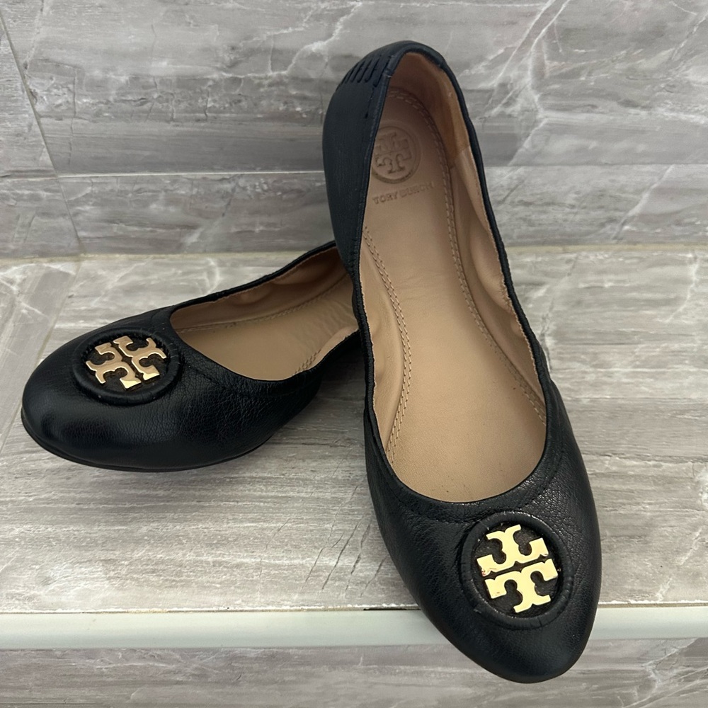 Tory Burch Black Flats Size 8.5